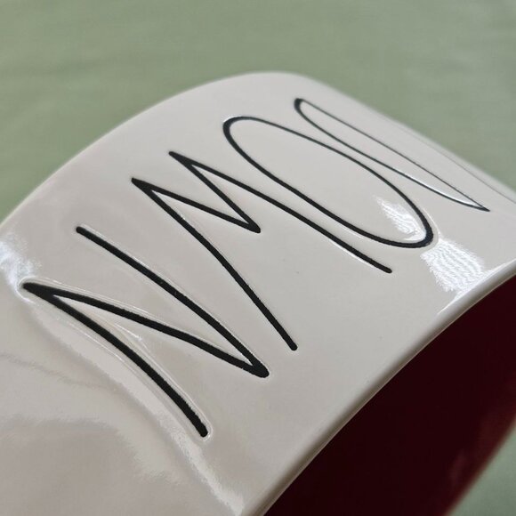 6" Rae Dunn Chow Down Pet Bowl Dish White/Cream & Red Color Medium Size - Picture 4 of 9
